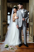"Aspen" Heather Grey Suit Jacket Notch (Separates)